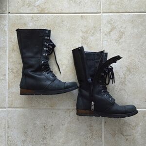 Sorel Lace Up Wood Heel Boots